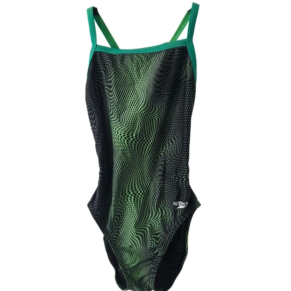 Speedo Crossback PowerFLEX Eco One Piece Swimsuit Competitive Swim Size 28